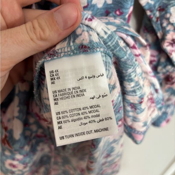 NWT Style & Co. Floral Flowy Cotton Modal Blouse - Size 4X - Picture 5 of 6